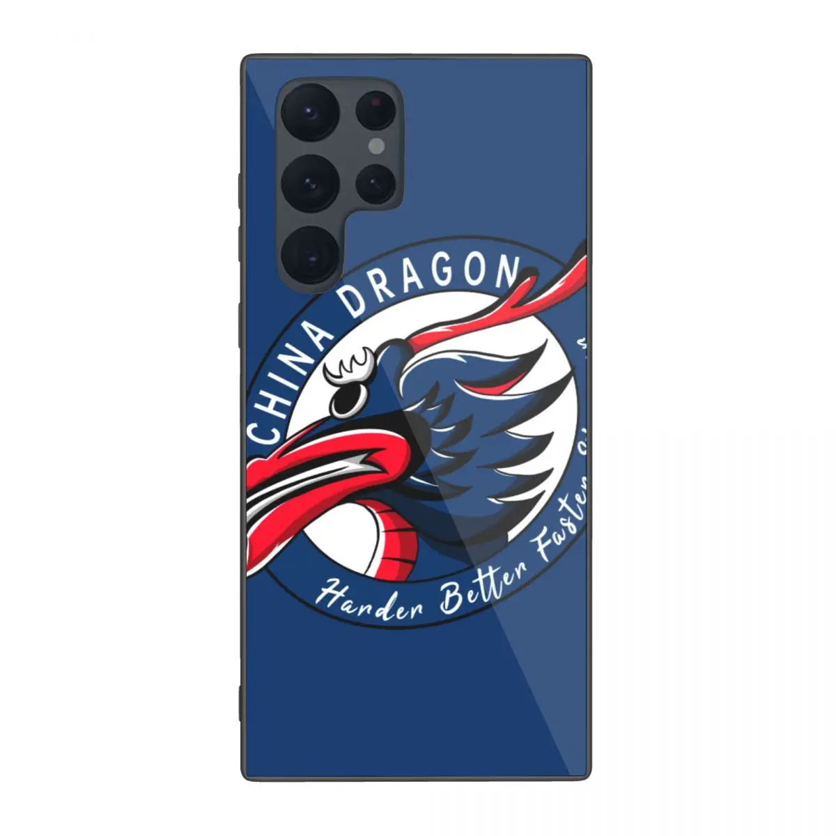 

Blue Dragon Phone Case Tempered Glass For Samsung S22Ultra Cover Tempered Glass Case