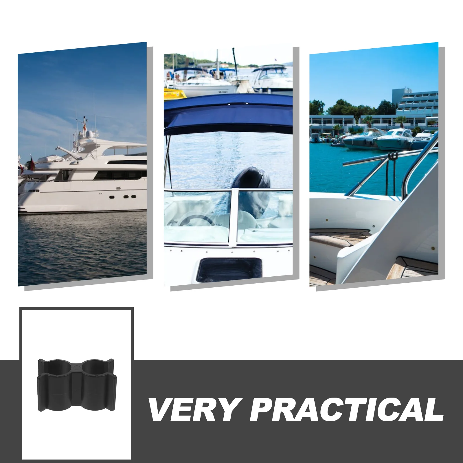 Pipe Clamps Double Port Clip Boat Hooks Connector Paddle for Yacht Tube Accessories Marine