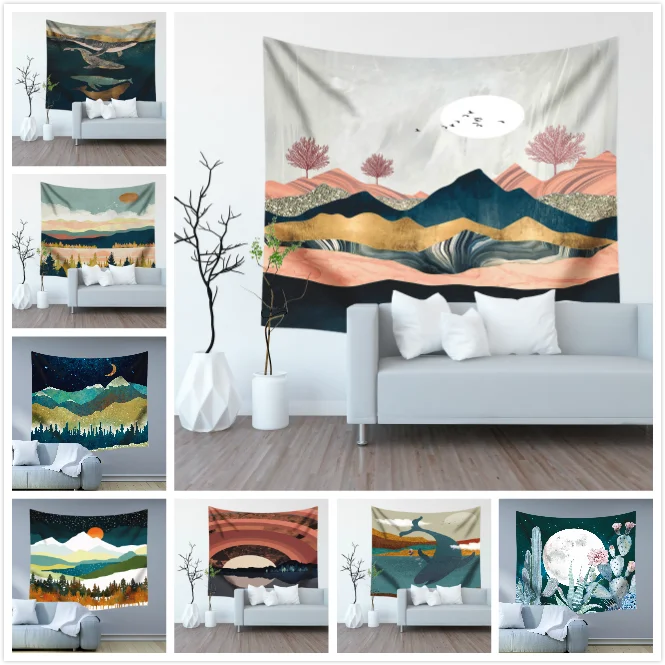 

Настенный фон в японском стиле с рисунком морских КИТ