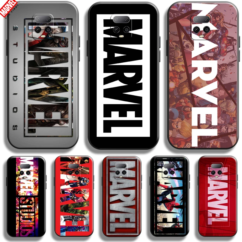 

Marvel Logo For Xiaomi Redmi 10X 10X Pro 5G Phone Case Soft Silicon Coque Cover Black Funda Comics Thor Captain America