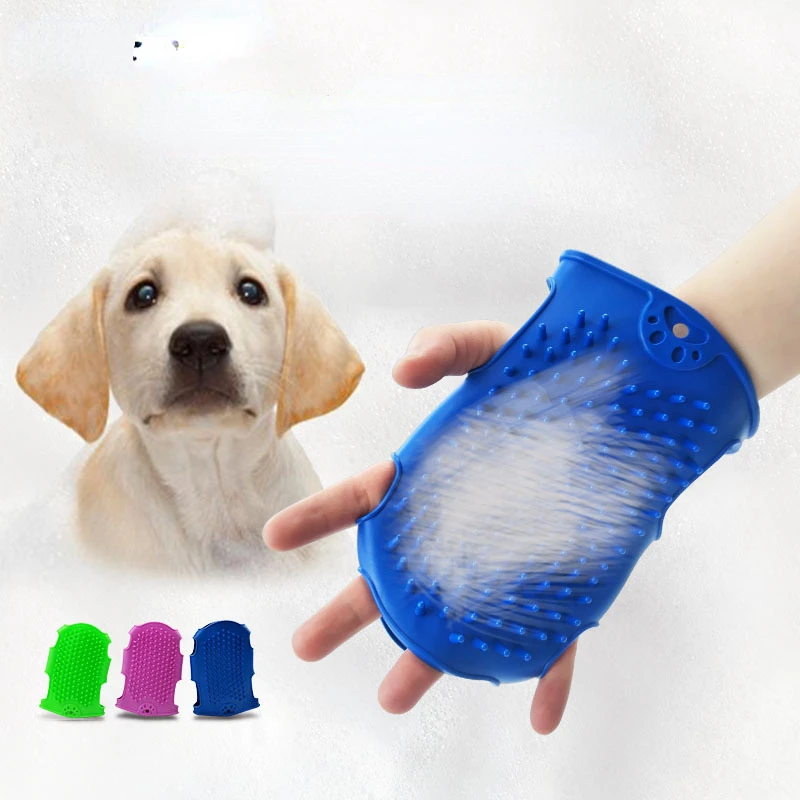 

Dog Pet Grooming Deshedding Brush Gloves Effective Cleaning Back Massage Animal Bathing Hair Removal Tool Cat Combs