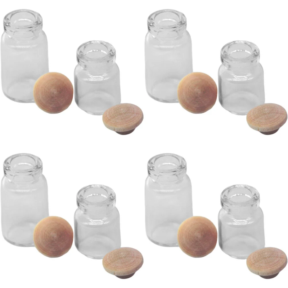 

Wooden Plug Cans Mini House Decor Miniatures Glass Bottle Food Bottles Ornament