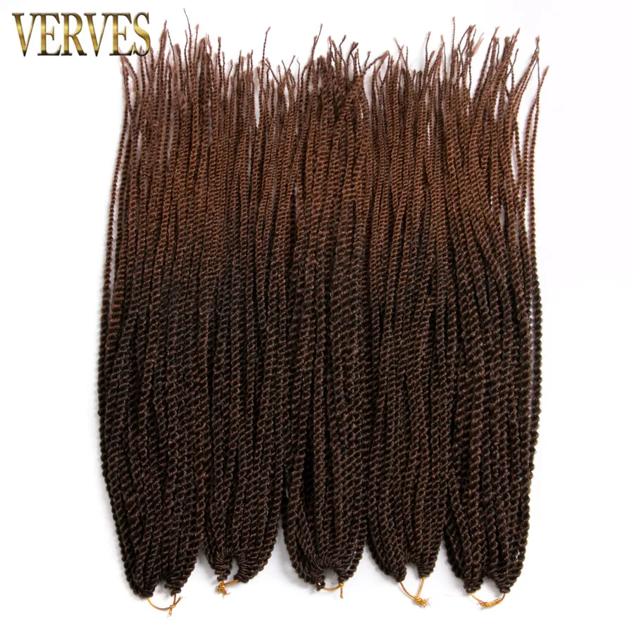 

VERVES Омбре вязание крючком косы 1 упаковка, 30 прядей/Упаковка 18 дюймов, маленькие Сенегальские крученые волосы синтетические плетеные волосы для наращивания