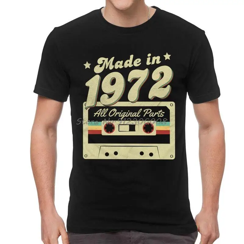 

Men's Made In 1972 T-Shirt Funny Old Birthday Gift Tshirt Short Sleeve Unique T Shirt Cotton Tee Tops Harajuku Streetwear