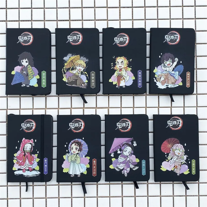 

Demon Slayer Strap Notebook Kawaii Cartoon Agenda Diary Book Kpop Cute Planner Sketchbook School Student Stationery