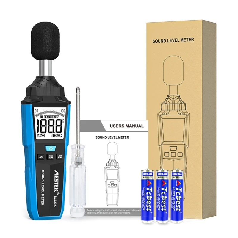 

Digital Sound Level Meter Noise Tester Sound Detector Decible-Monitor 30-130dB Audio-Measuring Instrument Alarm Decibel F1FB