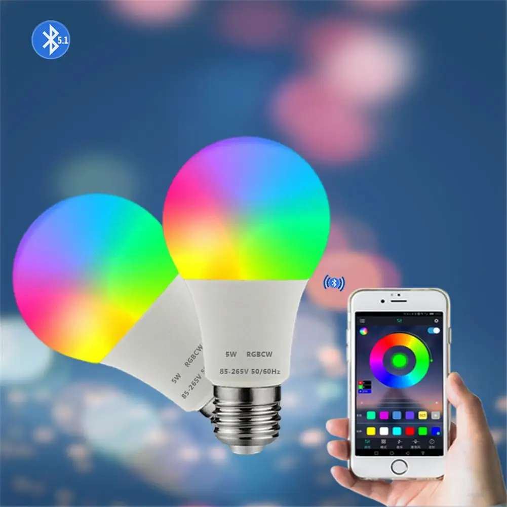 

Умсветильник Bluetooth-лампа E27 3000k-6500k, 5 Вт, с голосовым управлением