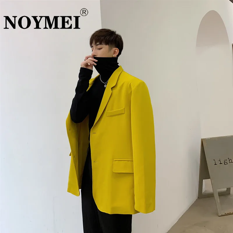 

Блейзер NOYMEI Мужской однобортный, модный пиджак с карманами, с отложным воротником, в Корейском стиле, яркий цвет, WA491, весна 2023