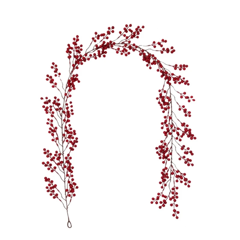 

Red Garland 5.9Ft Pip Vine Christmas Realistic Burgundy Red Hanging Garland for Xmas Winter New Year F