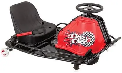 

Cart - 24V Drifting Go Kart - Variable Speed, Up to 12 mph, for Controlled Drifts, Black/Red