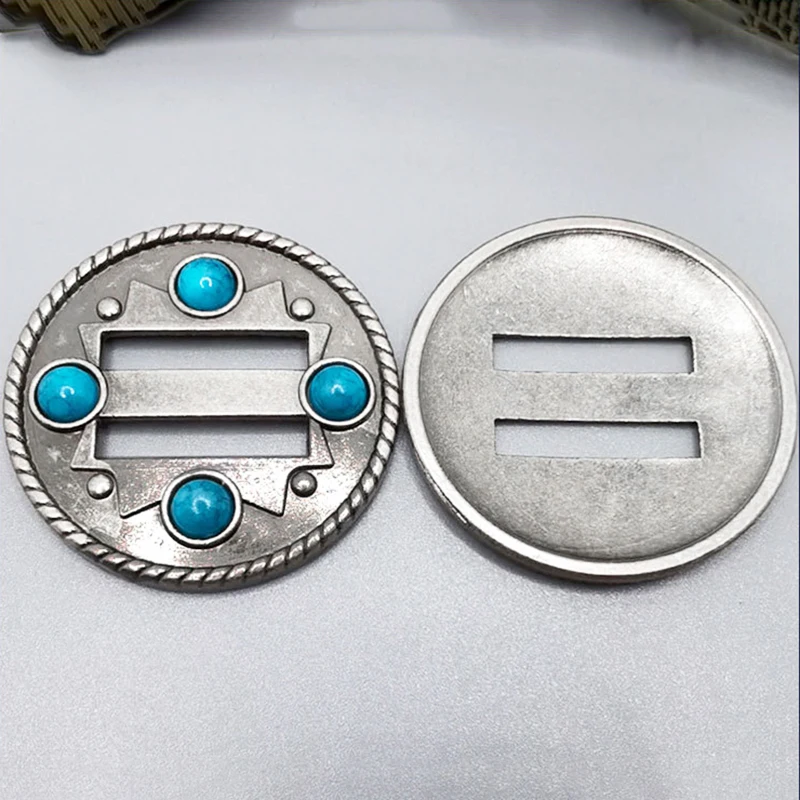 Бирюзовые металлические бусины для рукоделия 3 шт