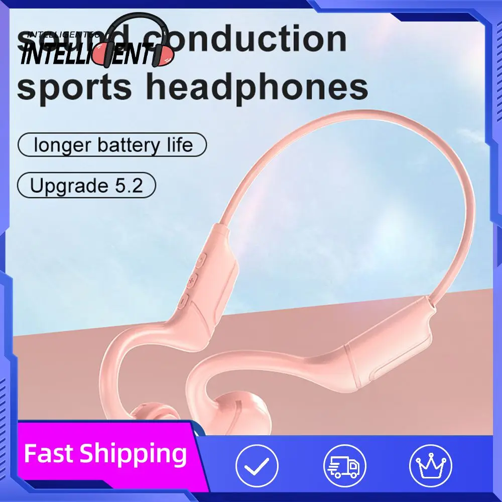 

Long Battery Life Wireless Eardphones Noise Reduction Lightweight Air Conduction Headset Pink Low Delay