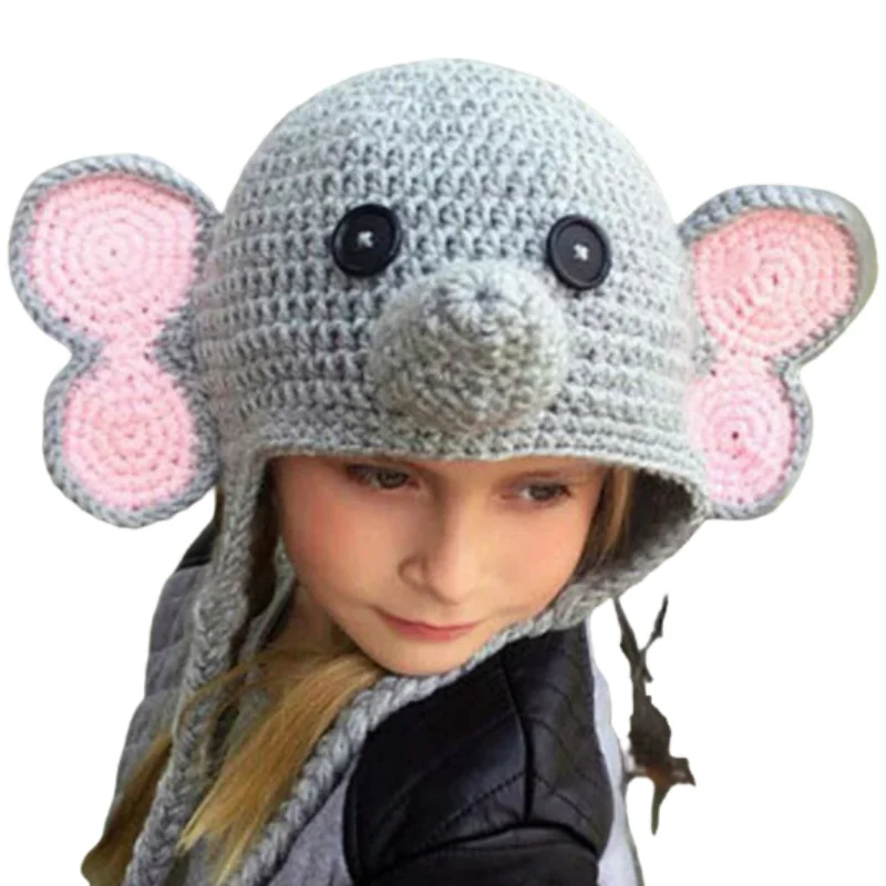Милая шляпа в стиле мультяшного слона для взрослых и детей пуловер карнавальный