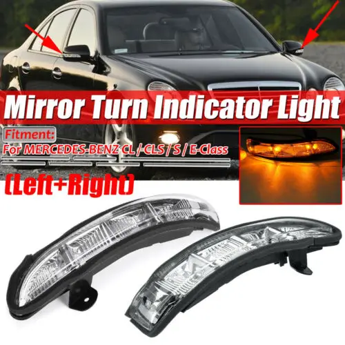 

LED Side Marker Mirror Indicator Lamp Flowing Water Turn Signal Light For MERCEDES For BENZ W211 W219 07-11 CL CLS S E-Class