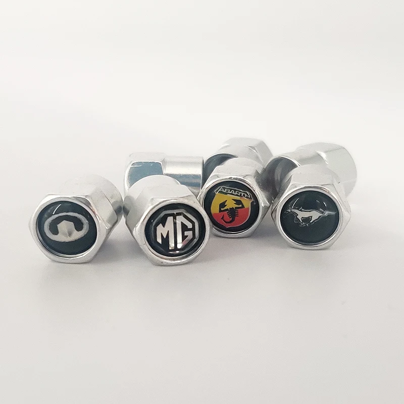 Автомобильный шестигранный клапан черный серебристый алюминиевый сплав 4 шт. для