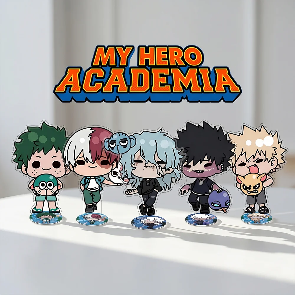 Фото Брелок-подставка из акрила My Hero Academia, версия «Пляжный мяч», 10 см, двусторонний, в стиле чиби, аниме, Даби, Деку, подарок, новинка 2026 года №1