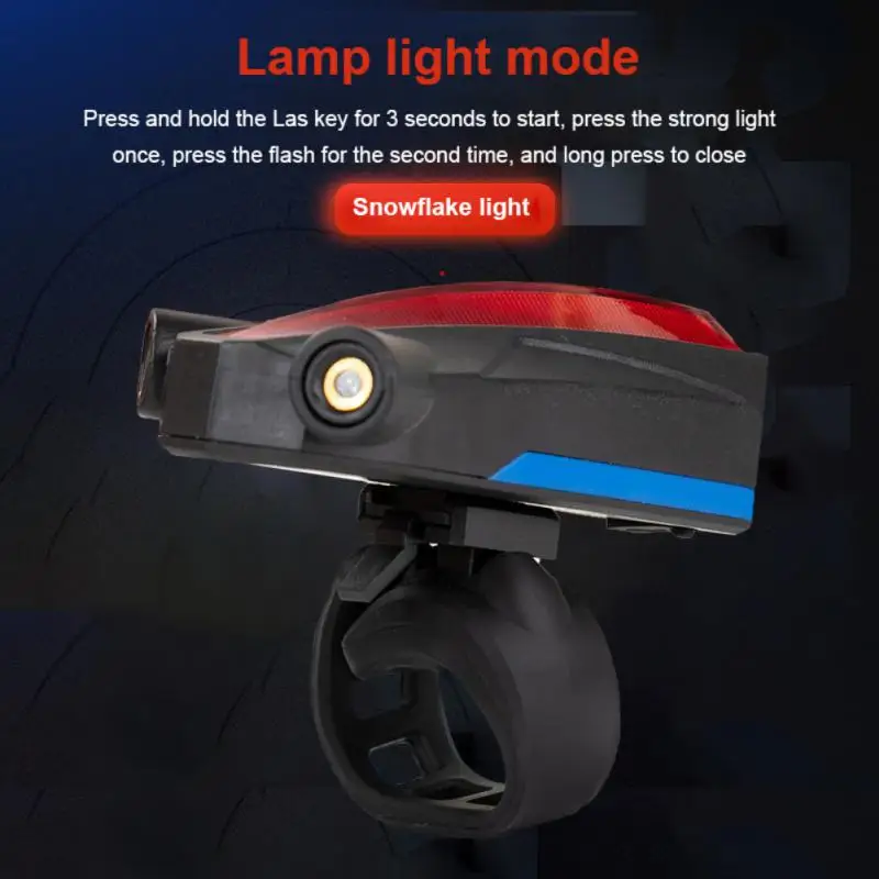 

Светодиодный внешний аккумулятор, мощный двойной фонарь, велосипедный задний фонарь, съемный кронштейн, снежинка, лазерный задний фонарь, велосипедные аксессуары