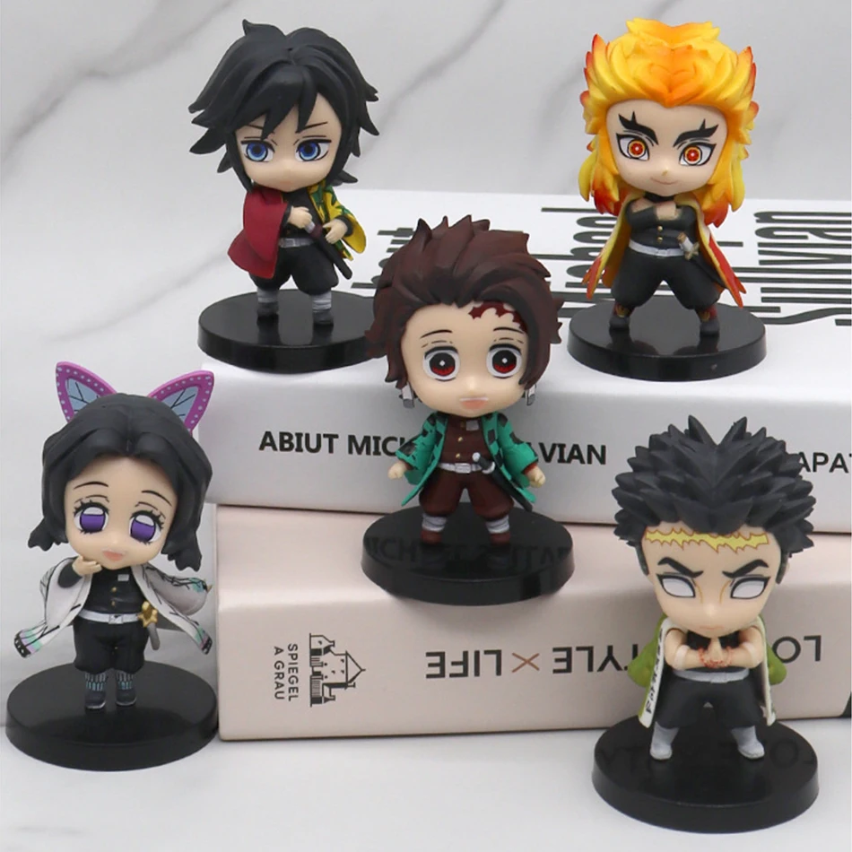 

5pcs/set Demon Slayer Figure Kamado Tanjirou Action Figura Anime Agatsuma Zenitsu Nezuko Warrior No Yaiba Kimetsu PVC Model Toys