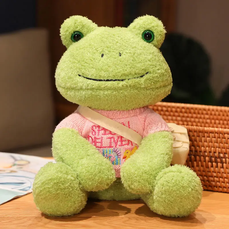 

Dropshipping 25cm kawaii plush frog smiling frog doll plush toy sleeping best friend birthday present doll stuffed toys