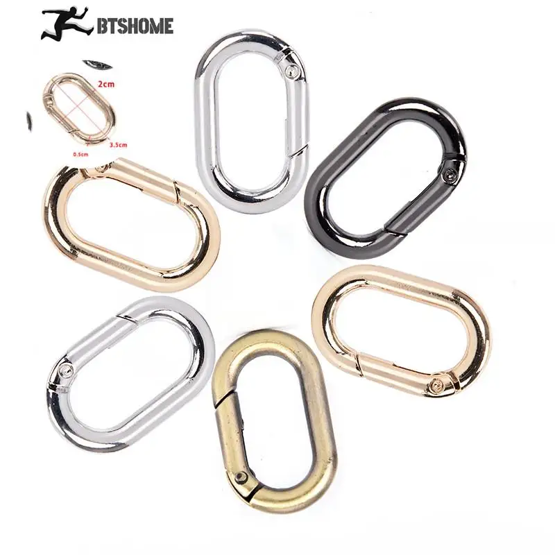 

5PCs Lightweight And Convenient To Use Alloy Spring O-Ring Oval Ring Buckle Outdoor Round Push Trigger Snap Hooks