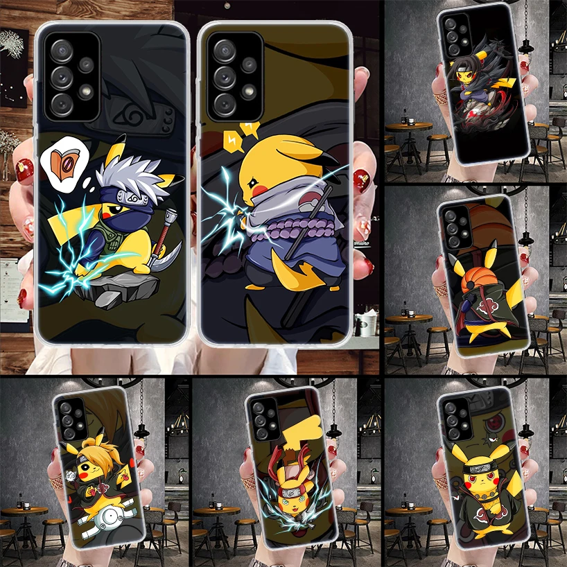 

Naruto Pokemon Pikachu Phone Case for Samsung Galaxy A53 A52 A13 A12 A73 A72 A23 A22 A33 A32 A03S A02S A42 5G A10S A20S Cover Ca