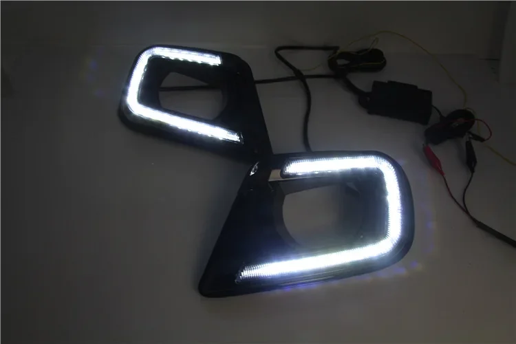 Светодиодный дневной светильник для Dodge путешествие Fiat Freemont 2014 2015 2016 желтый