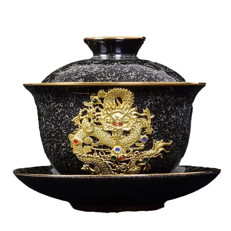 Высококачественная чайная чаша Tenglong Heitianmu Jianzhan Gaiwan большого размера поднос чашка