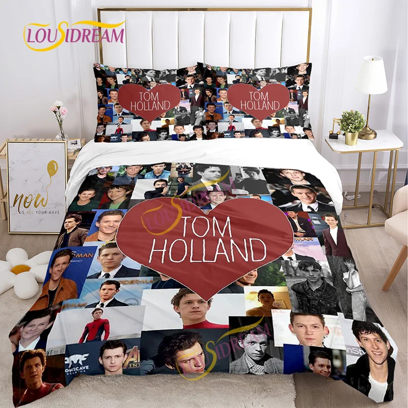 

Super hero element enthusiast Tom Holland quilt cover pillowcase bedding sheet Thomas Stanley Holland three-piece set
