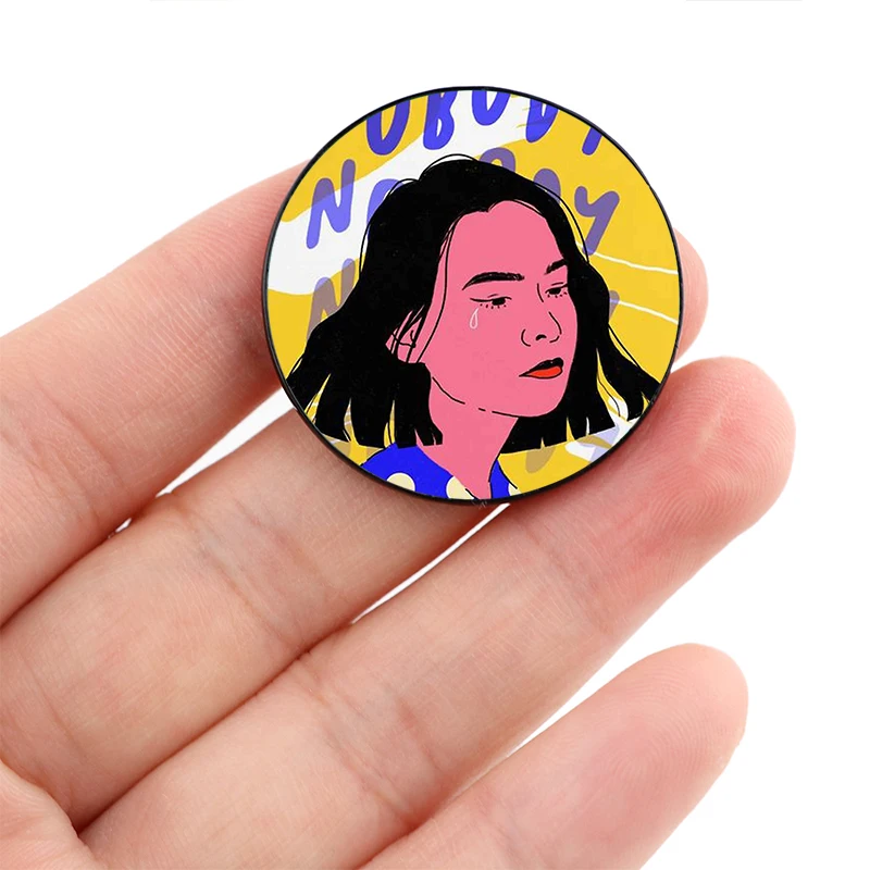 

Crying girl Mitski Pin Custom cute Brooches Shirt Lapel teacher tote Bag backpacks Badge Cartoon gift brooches pins for women