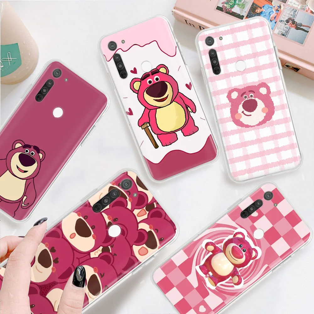 

Strawberry bear Lotso Transparent Case for LG K11 Plus K12 Prime K22 K40S K41S K51S K50S K61 K71 K52 K42 K62 Q61 Q52 K92 Q60 Max