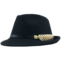 fashion wool women men fedora hat for winter autumn elegant lady gangster felt homburg church jazz felted hat 55 58cm adjustable