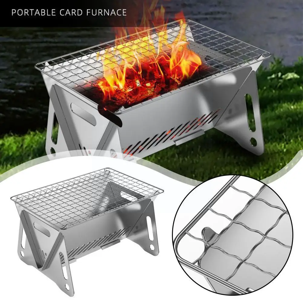

Stainless Steel Incinerator Grill BBQ Charcoal Stove Outdoor Picnic Portable Folding Stove Camping Equipment Kitchen Supplies