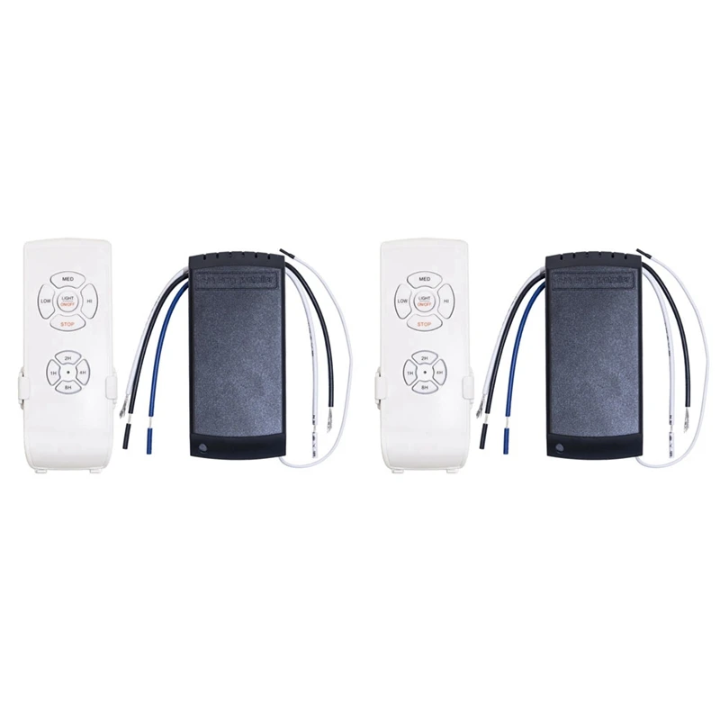 

2X Universal Ceiling Fan Lamp Remote Control Kit AC 110V Timing Setting Switch Adjuste Wind Speed Transmitter Receiver