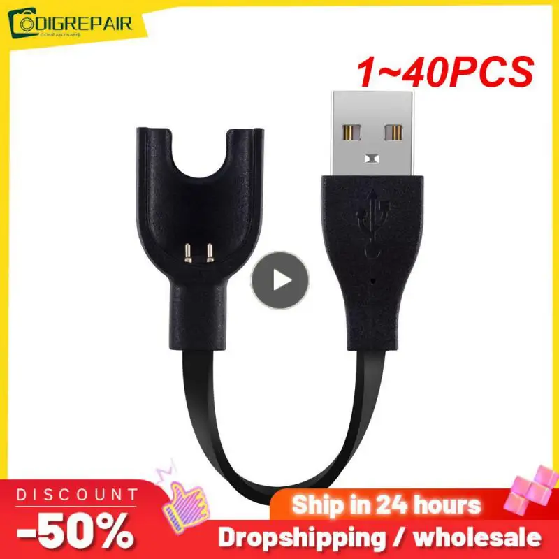 

1 ~ 40 шт. зарядный кабель, шнур для зарядного устройства Mi Band 3, сменный USB-Кабель-адаптер для смарт-браслета