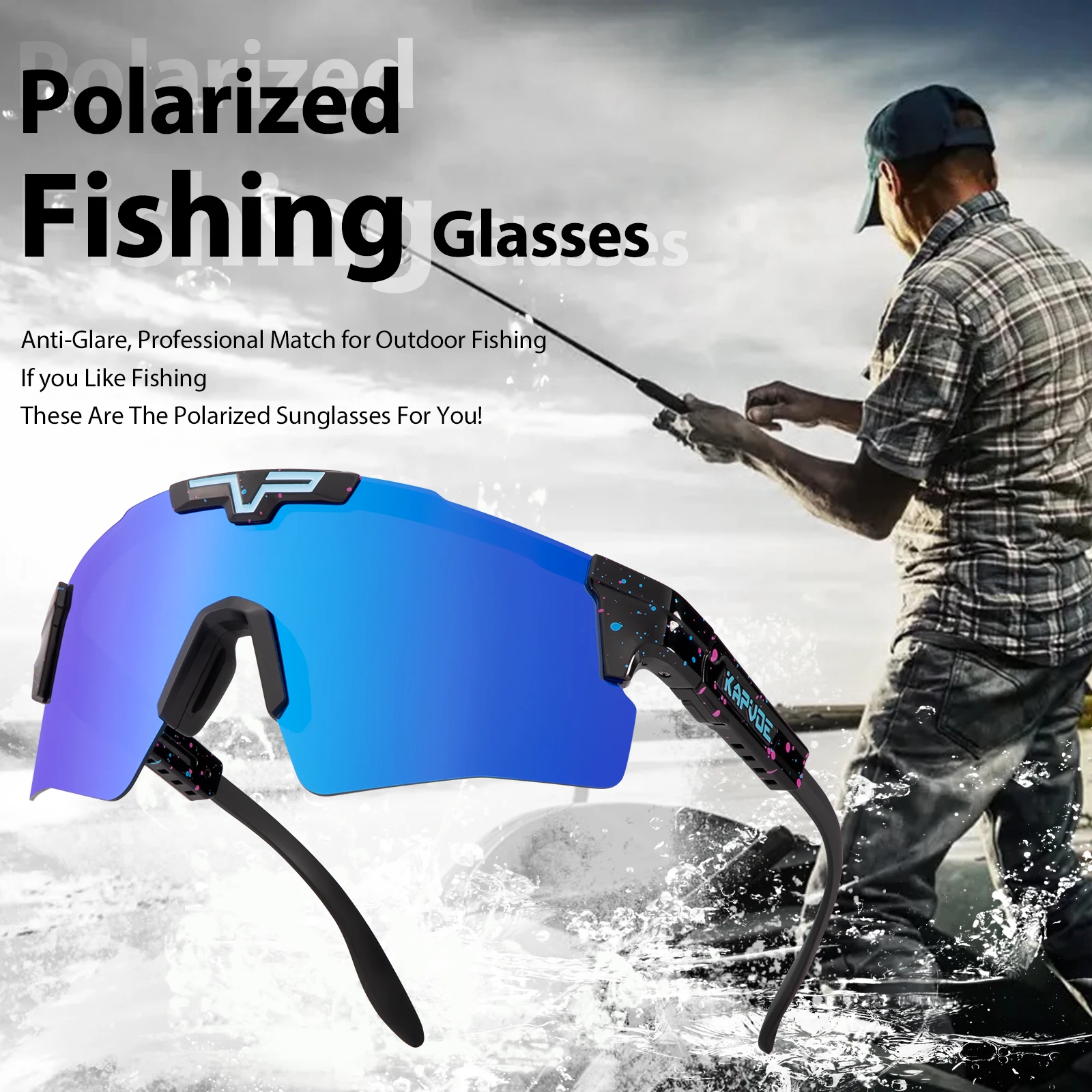 

KAPVOE Polarized Fishing Sunglasses UV400 Outdoor New Cycling Sunglasses Men MTB Cycling Glasses Women Road Bike Glasses
