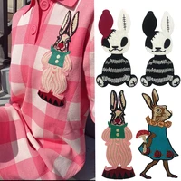 gorgeous embroidery scar rabbit patch animal cartoon badge appliques cute rabbit patches for clothing