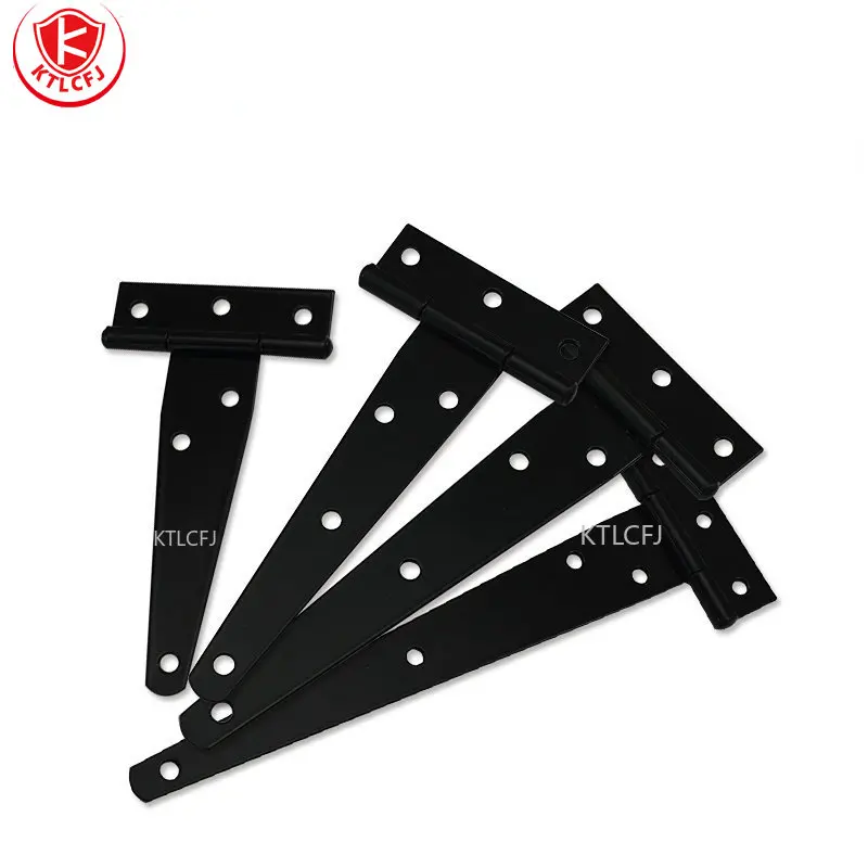 

1pcs T Shape Iron Hinges w/screws 2/3/4/5/6/8/10/12 Inch Heavy Duty Black Paint T-Strap Triangle Shed Gate Barn RV Cabinet Door