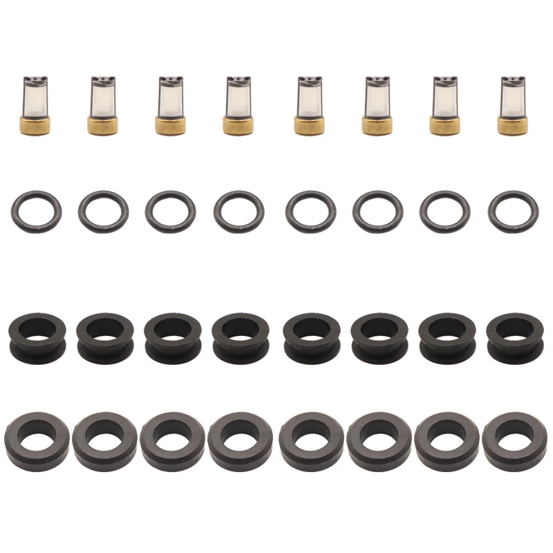 

8 set Fuel Injector Service Repair Kit Filters Orings Seals Grommets for INP-782 INP-783 for 2001-2003 Mazda 2.0L I4