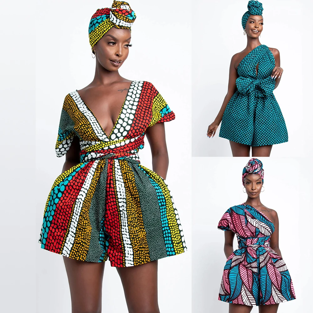 Jumpsuit Women Clothing Female Playsuits Bandage One-pieces Casual Vintage Short Summer Classy Fashion Rave Festival Outfit