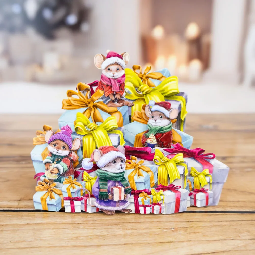 Новинка счастливая Рождественская мышь подаренная Милая для торта