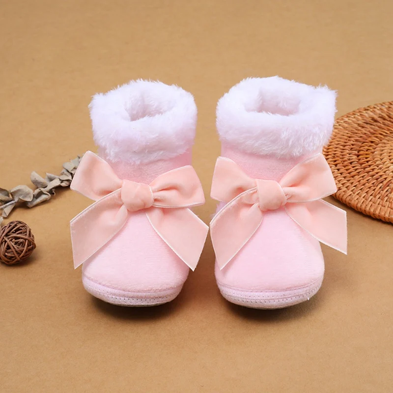 Baywell Winter Newborn Boys Soft Sole First walker Autumn Baby Shoes Girl 1 Year Toddler Fur Warm Snow Boots 0-18 Months