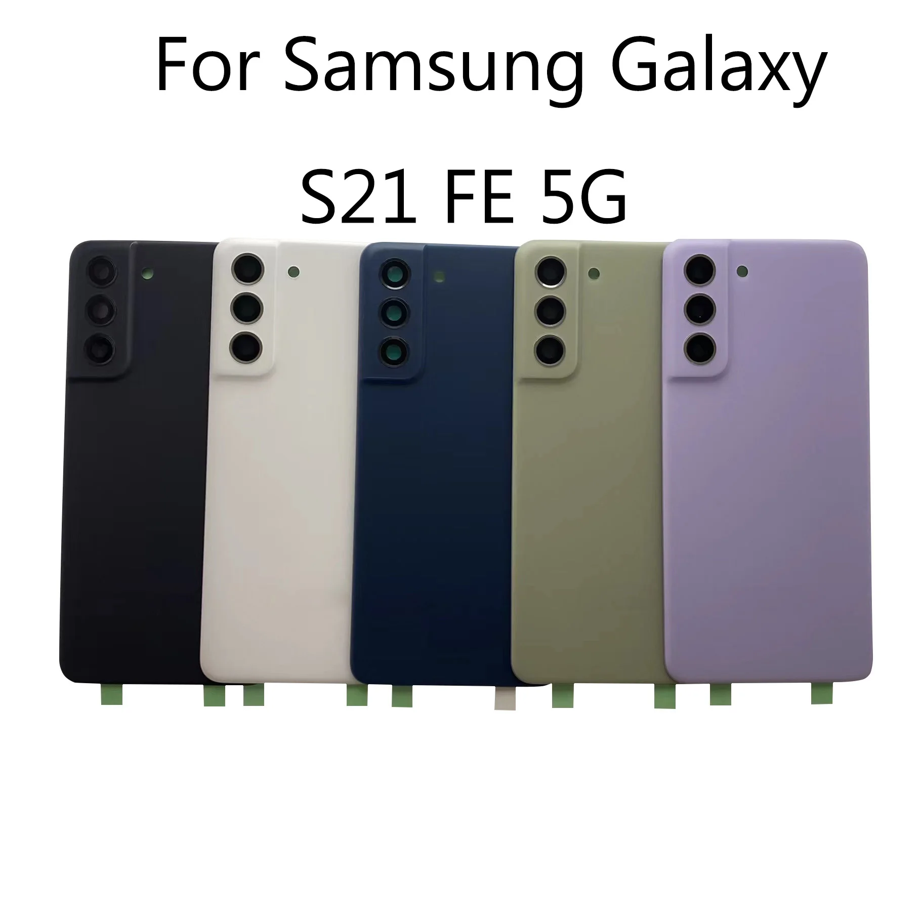 

New For Samsung Galaxy S21 FE 5G Battery Back Cover Door Housing Replacement Repair Parts For S21FE Battery Cover With Logo