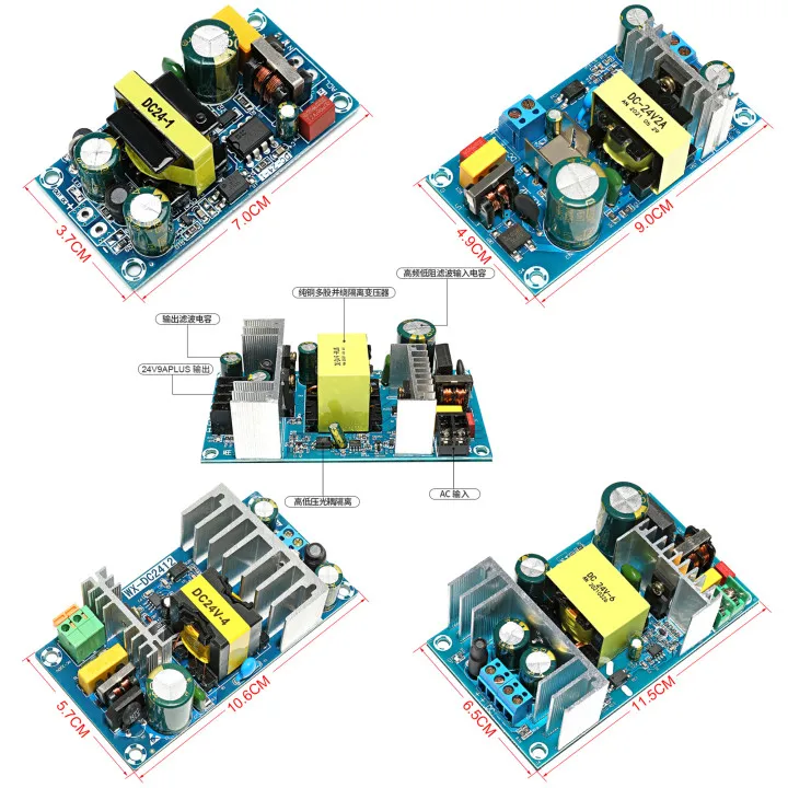 Импульсный источник питания для светодиодных ламп 100-240 В переменного тока в 24