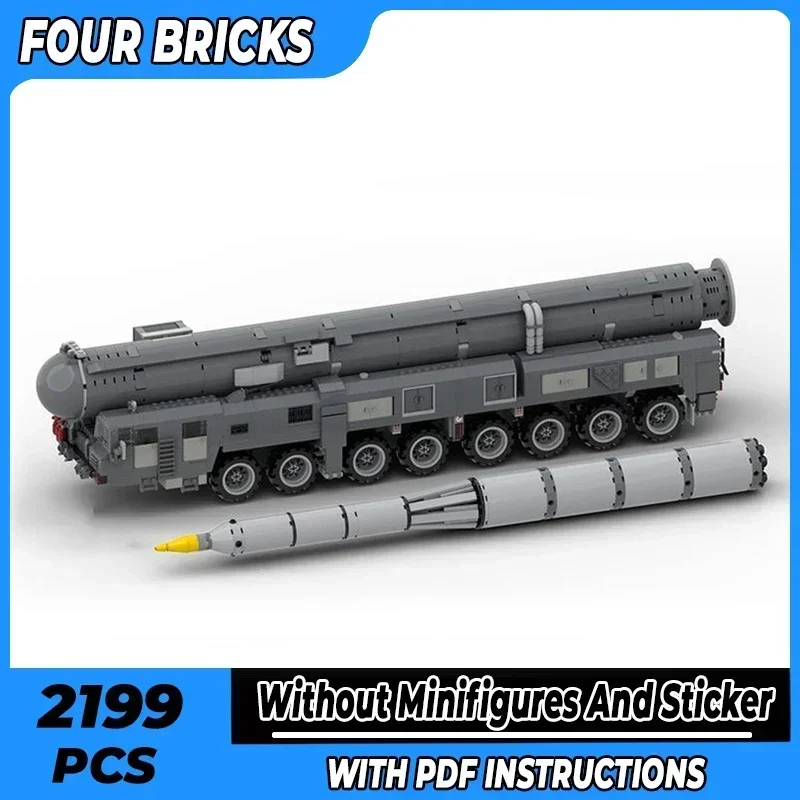 Moc Building Bricks Модель RT-2PM2 Topol-M ICBM Launcher 1:35 Технология Модульные блоки Подарки