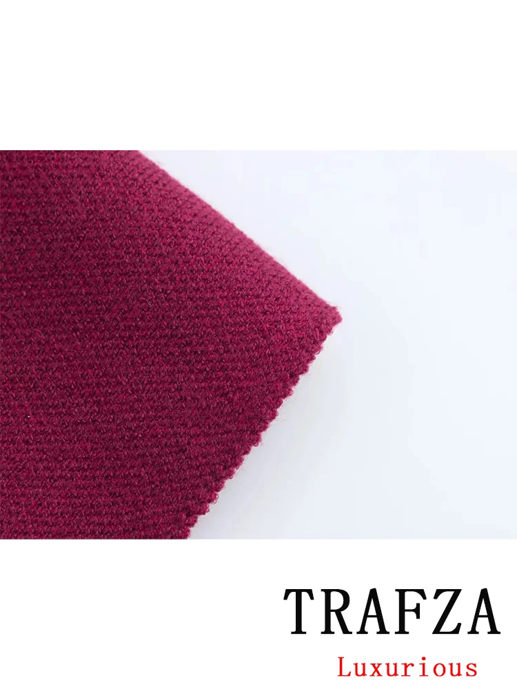 TRAFZA винтажный шикарный женский свитер однотонный плащ с круглым вырезом и