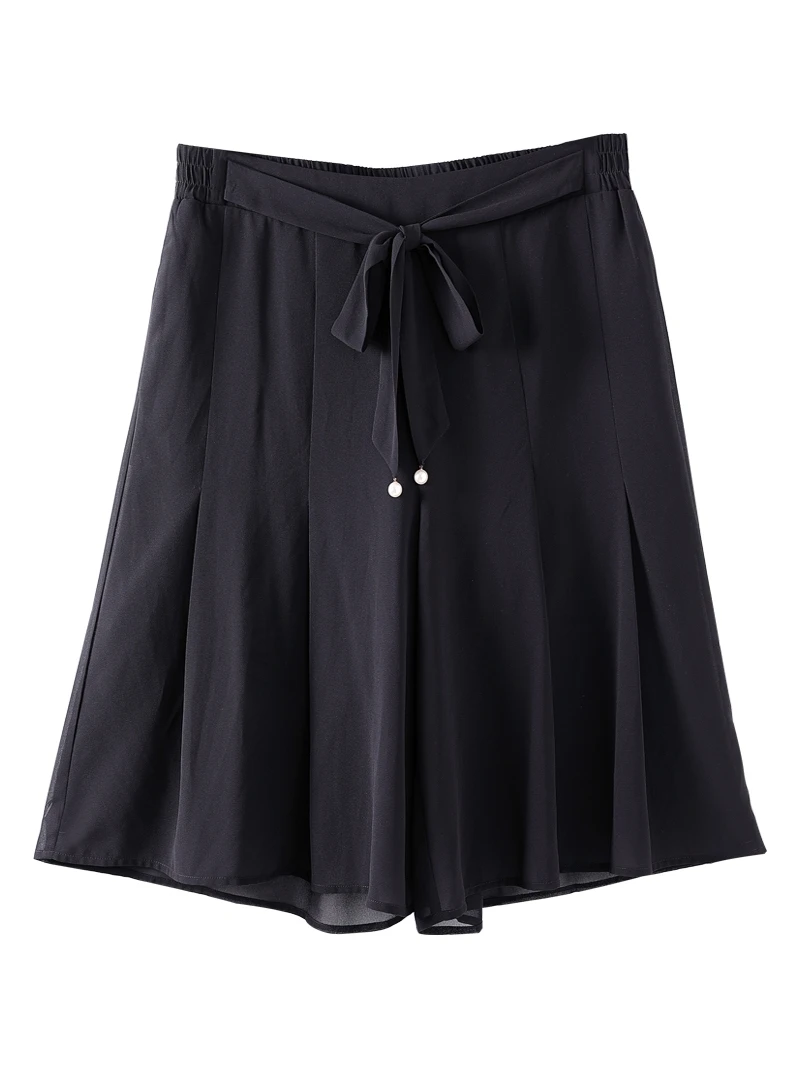 Women's Plus Size Shorts Black Pantskirt Casual Soft Elegant Elastic waist 4xl 6xl 8xl 10xl XZ029
