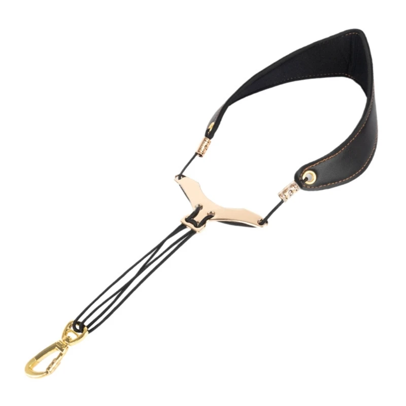 

Comfortable Saxophone Strap Soft Leathers Sax Neck Strap Adjustable Length Neck Padded Sax Strap Harness Neck Band