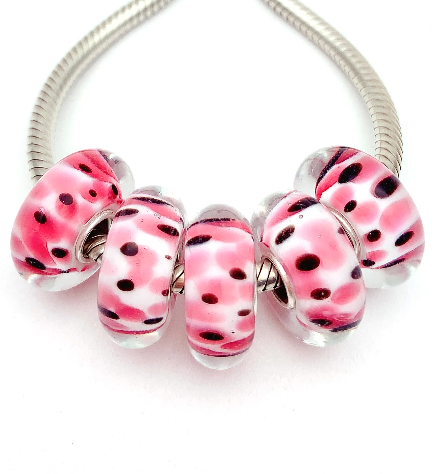 

YG819 5X 100% Authenticity S925 Sterling Silver Beads Murano Glassbeads NEW Fit European Charms Bracelet Diy Jewelry Lampwork
