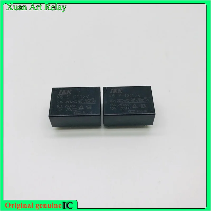 Реле V6-S-DC12V Huigang HKE, набор нормально открытых 4-контактных катушек напряжения 16a250vac 12vdc