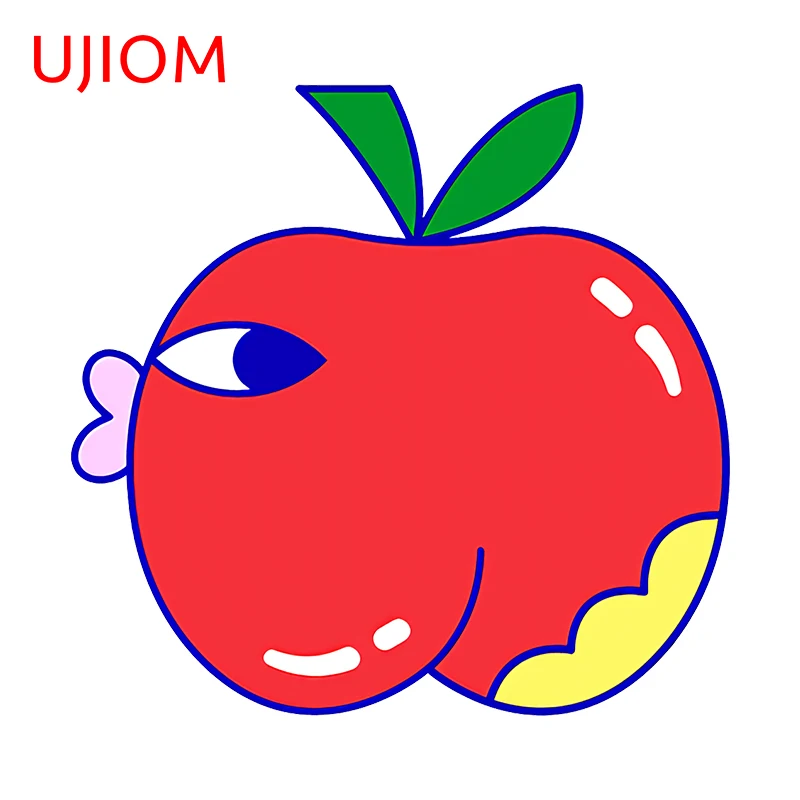 UJIOM 13 см X 12 5 Chibi Apple Ass Мультяшные наклейки на стену индивидуальная домашняя